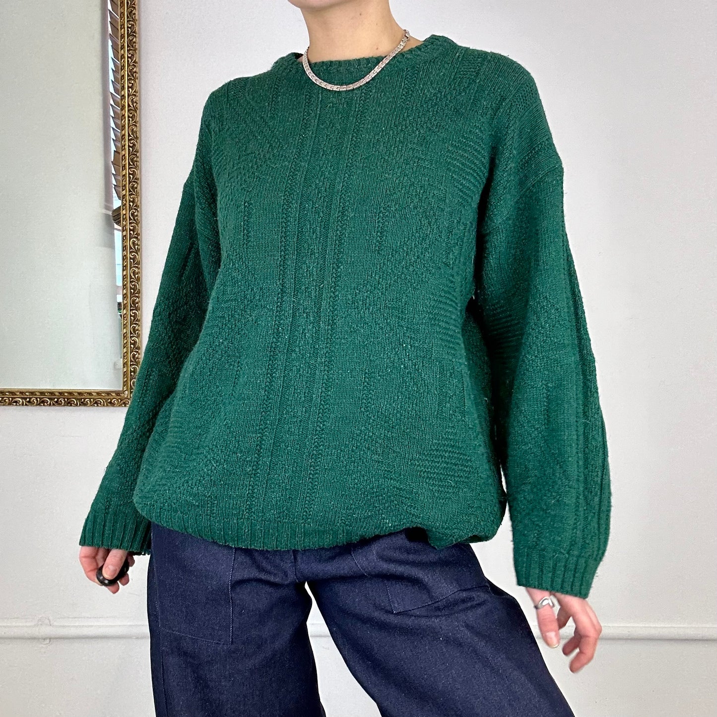 green vintage knitted jumper