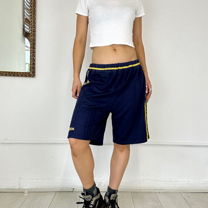 navy & yellow vintage adidas basketball shorts