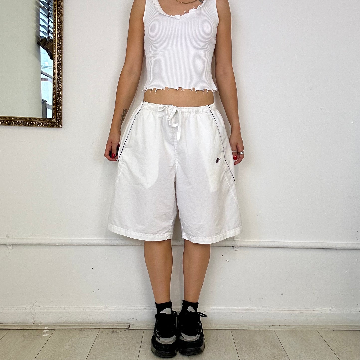 vintage white baggy nike shorts