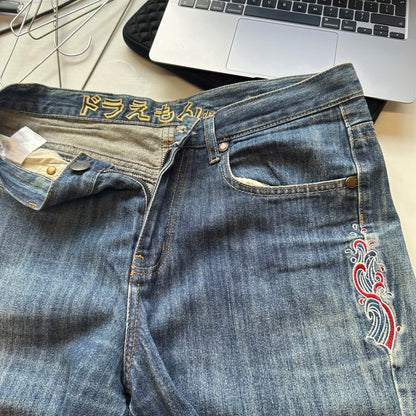 rare doraemon japanese baggy jeans