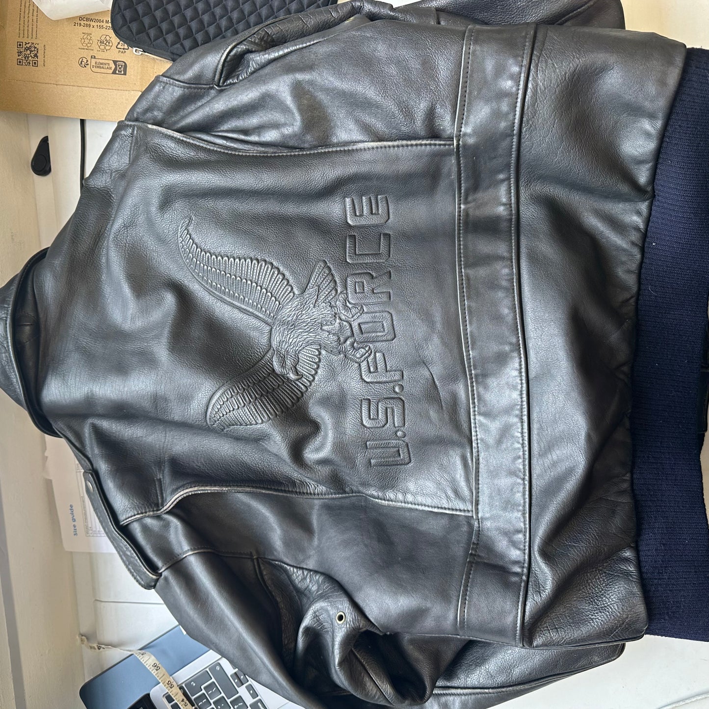 vintage leather bomber jacket