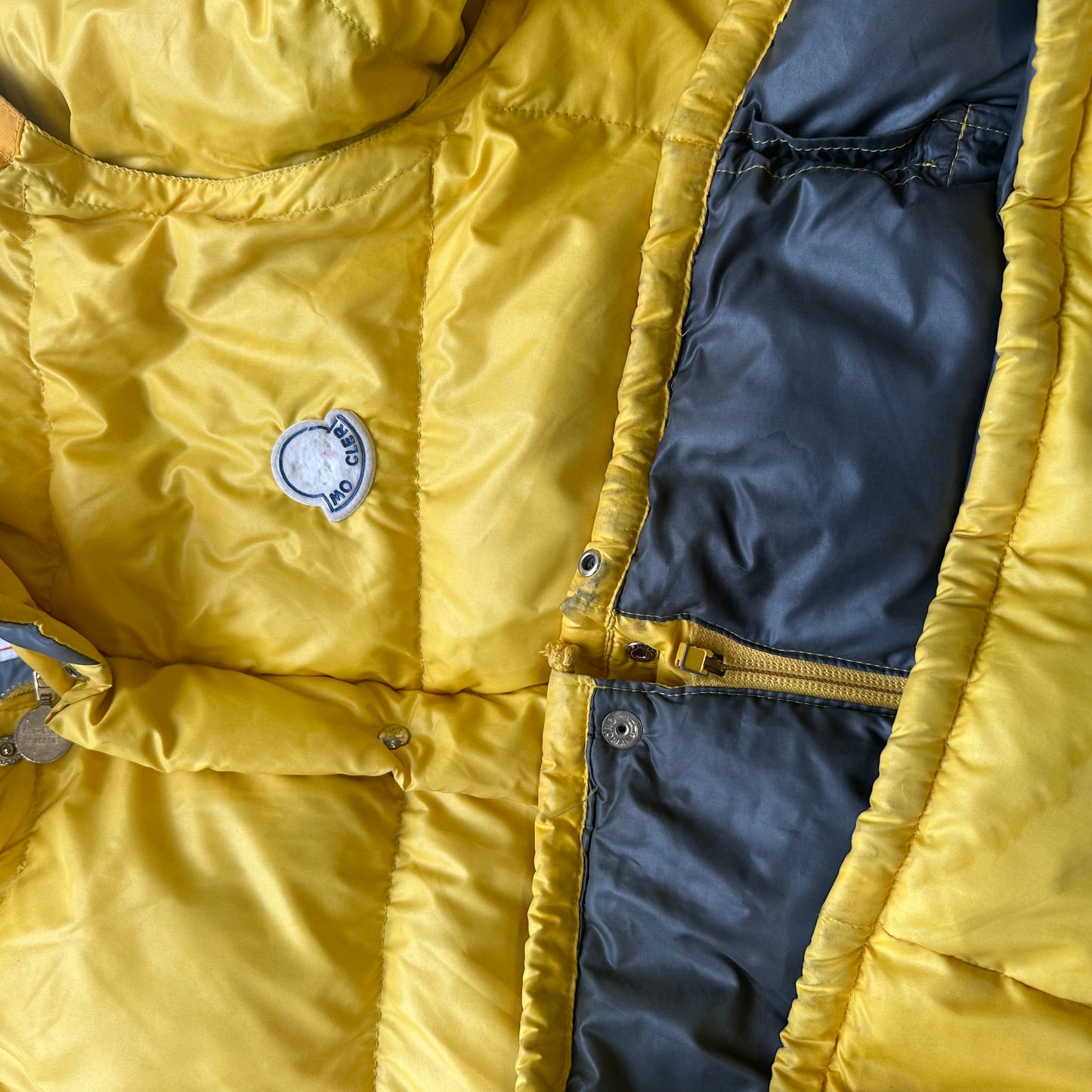 moncler vintage yellow puffer jacket