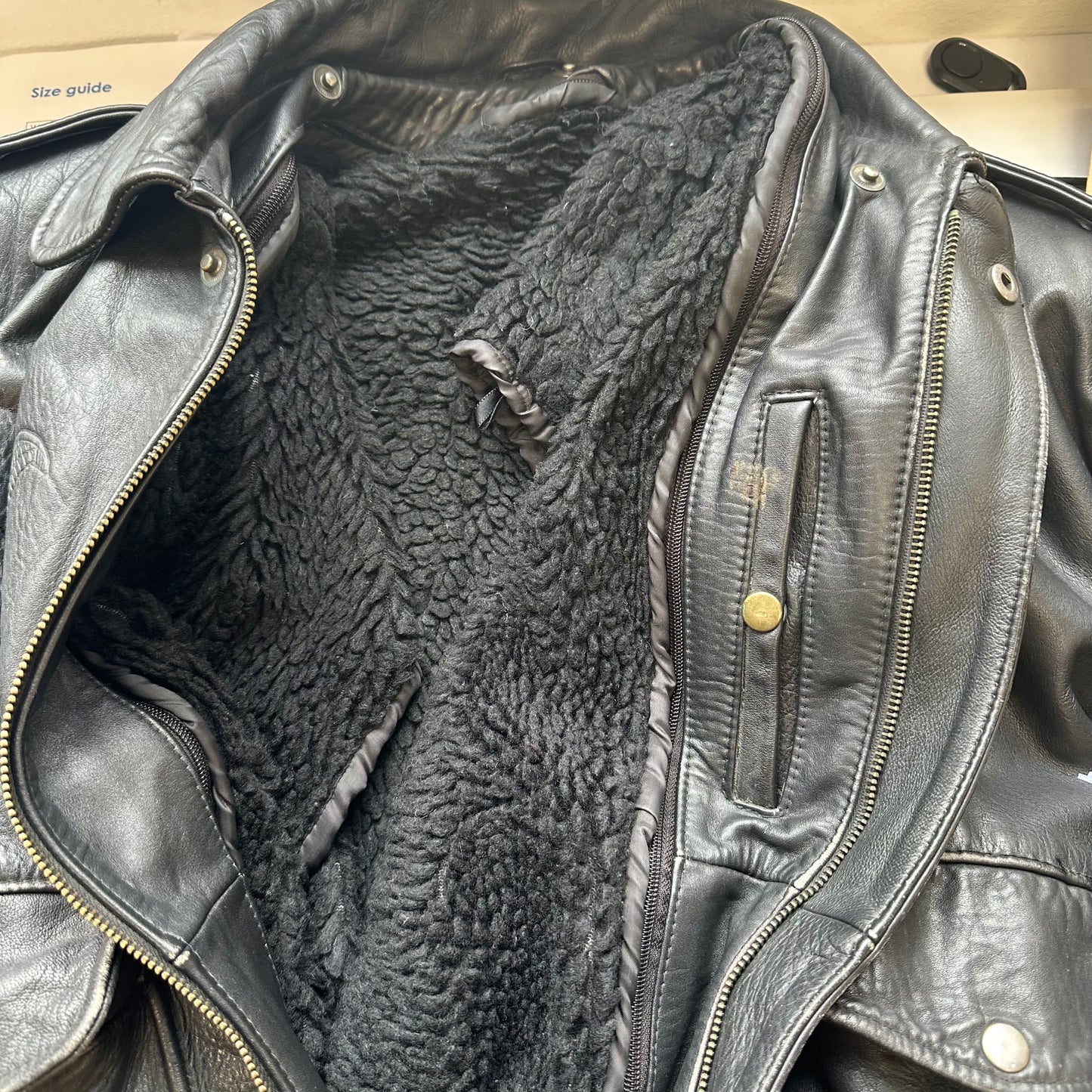 vintage leather bomber jacket