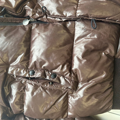 moncler vintage brown puffer coat