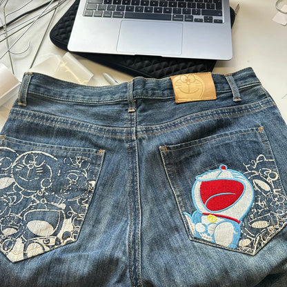 rare doraemon japanese baggy jeans