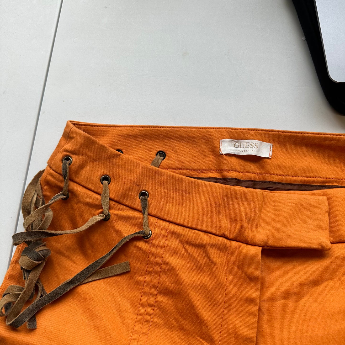 00's guess flared orange trousers