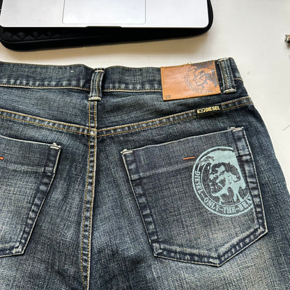 vintage wide leg diesel jeans