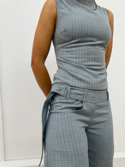 the charlie top in blue check