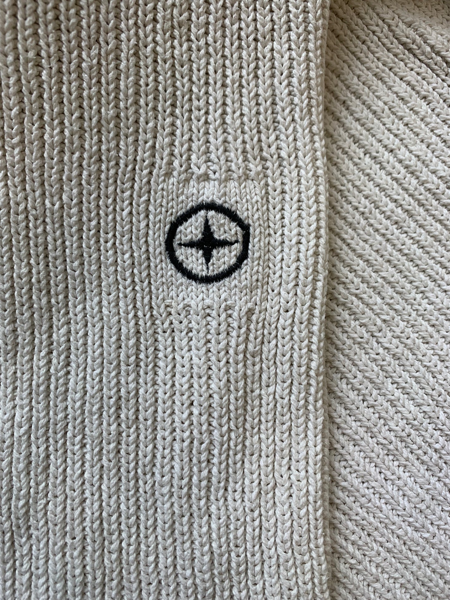 vintage stone island white knit jumper