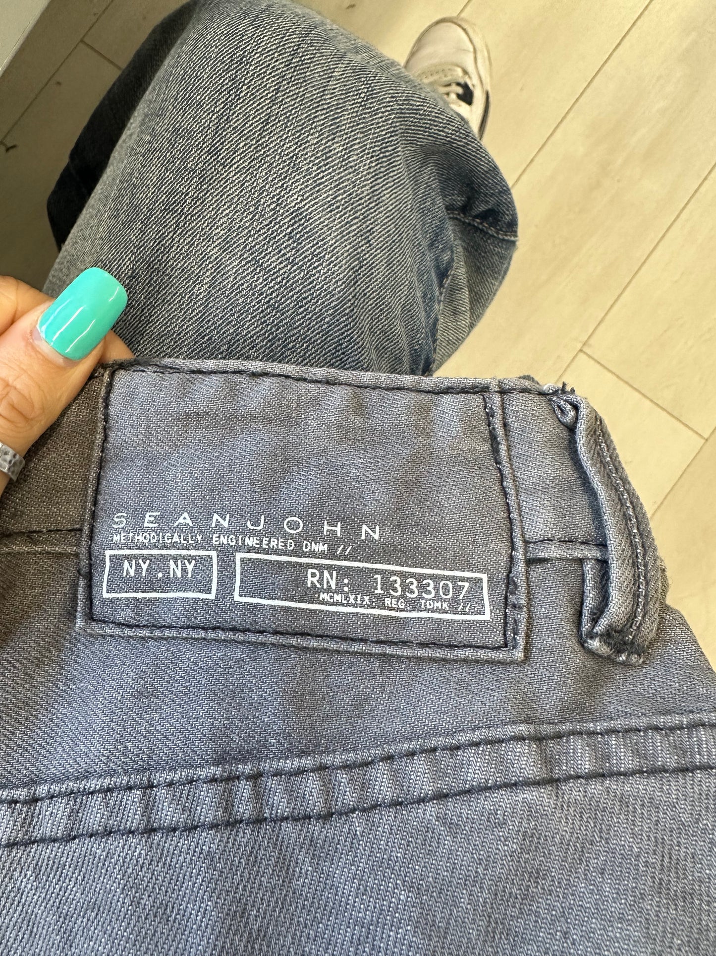 sean john grey washed baggy jeans