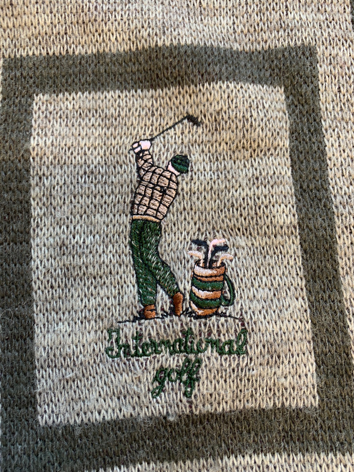 vintage embroidered golf knitted jumper