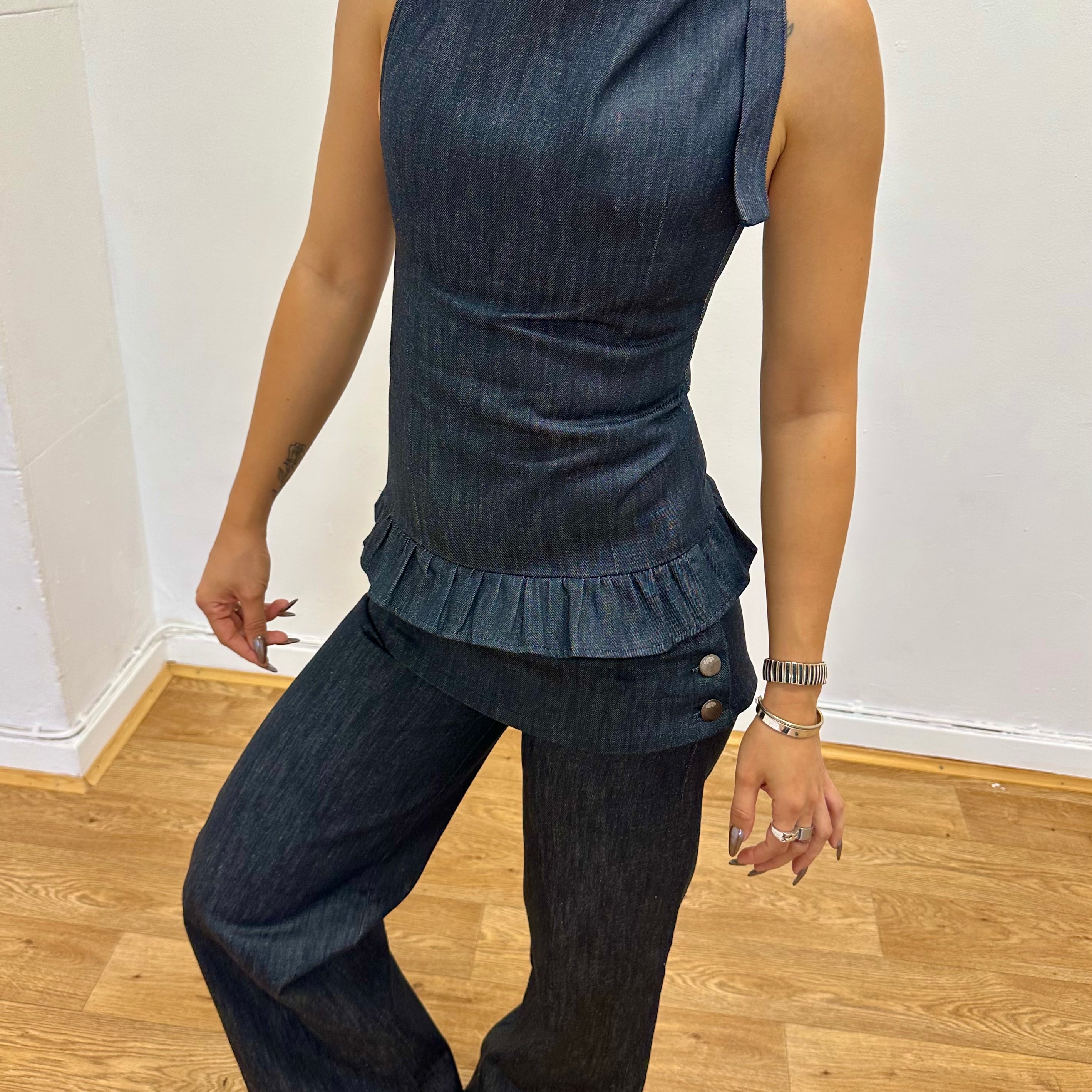 SAMPLE alex top - navy denim