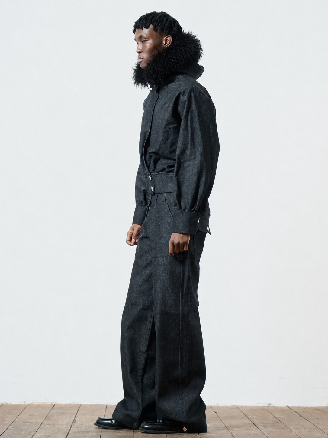 slouch jacket - dark grey denim