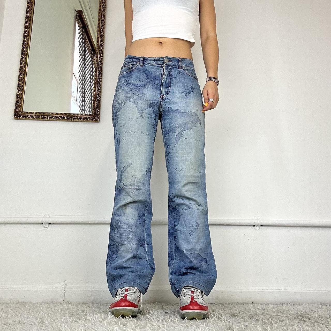 2000's world map jeans