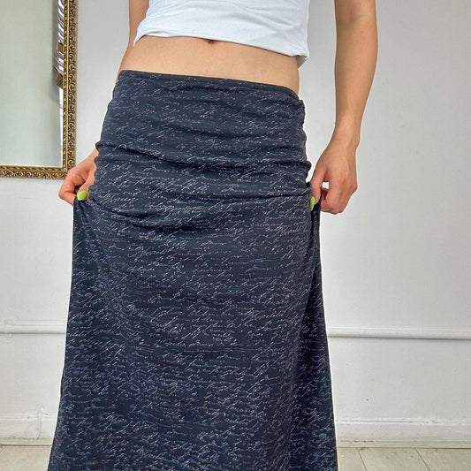 2000s mesh overlay maxi skirt