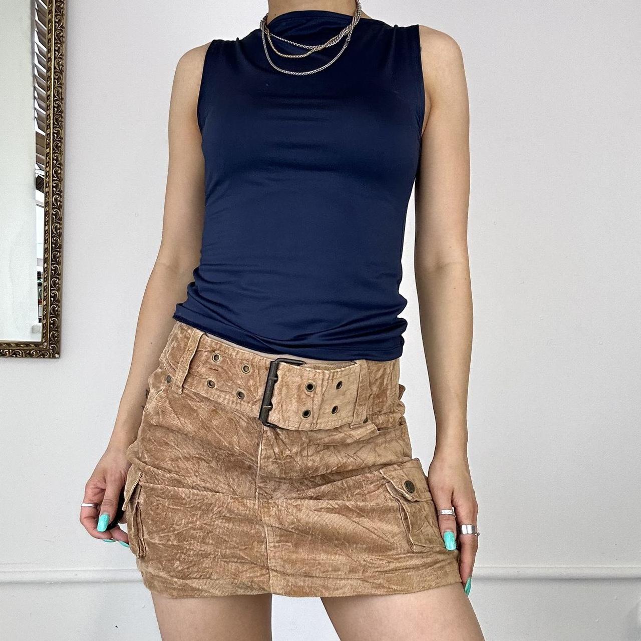 2000's corduroy mini skirt