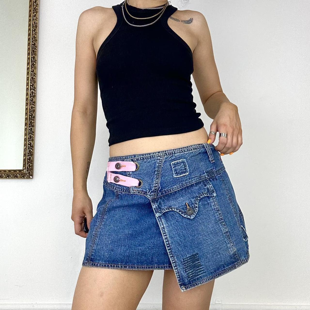 2000's denim mini skirt