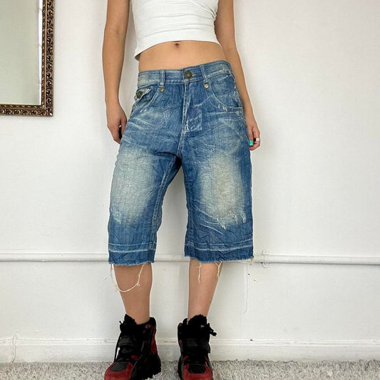 2000's long denim shorts