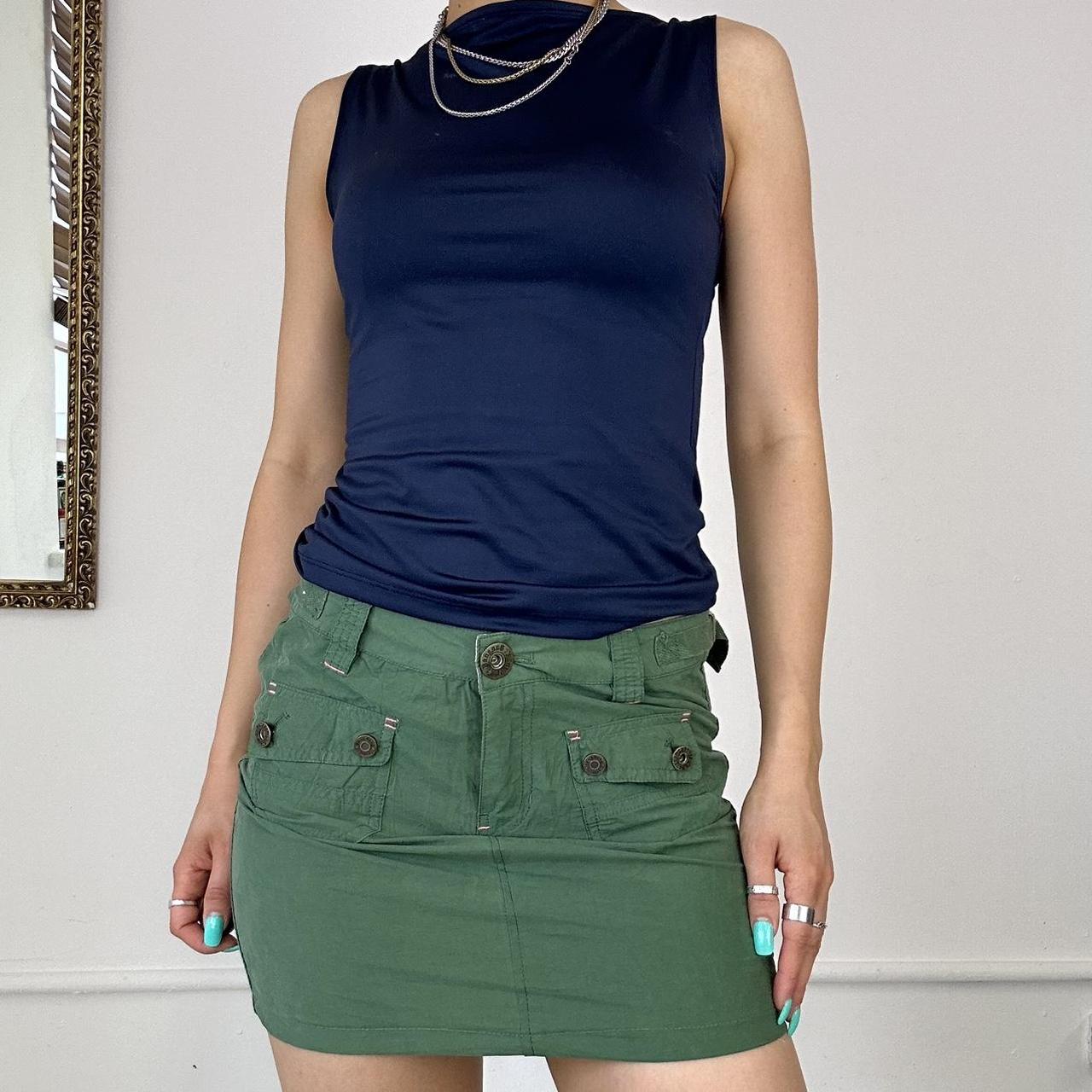 green cargo combat mini skirt