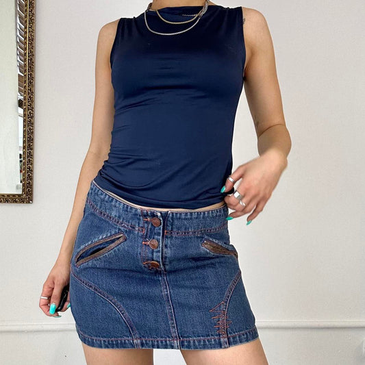 y2k denim mini skirt