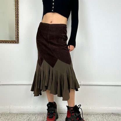 asymmetric midi skirt