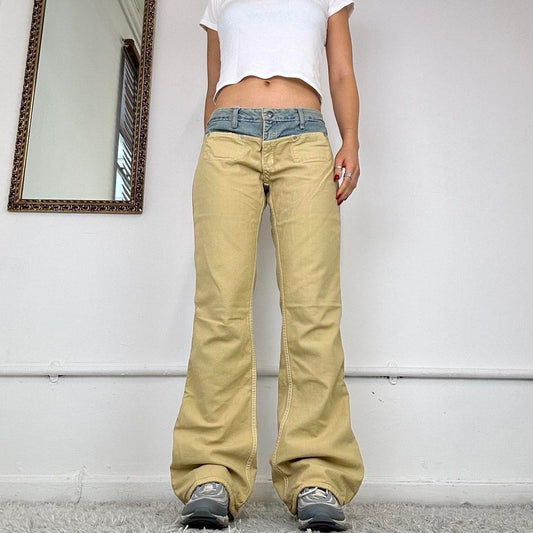 low rise wide leg cargo trousers