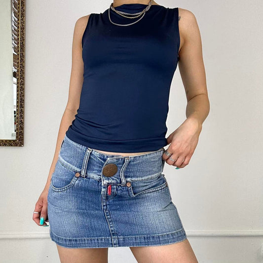 y2k denim mini skirt