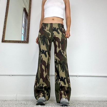 2000's flared camo trousers