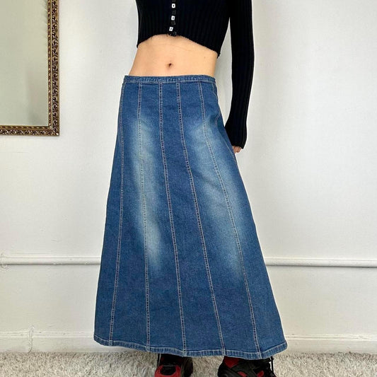 00s denim maxi skirt