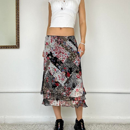 italian vintage mesh midi skirt