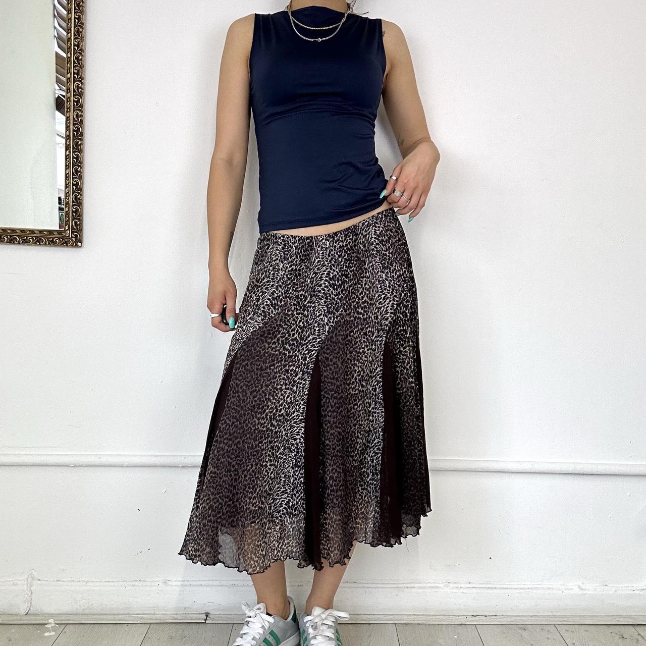 layered mesh midi skirt