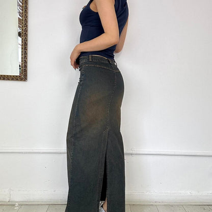 denim maxi skirt