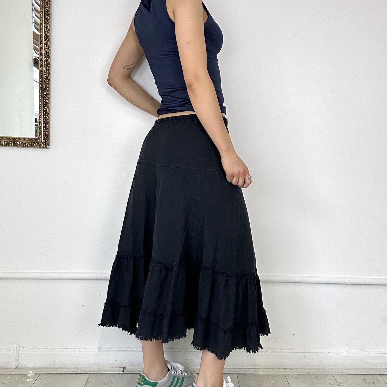 black linen maxi skirt