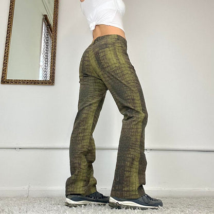 snake print wide leg trousers