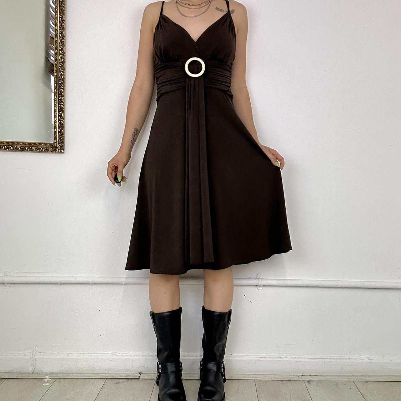 00’s brown yessica flowy summer dress