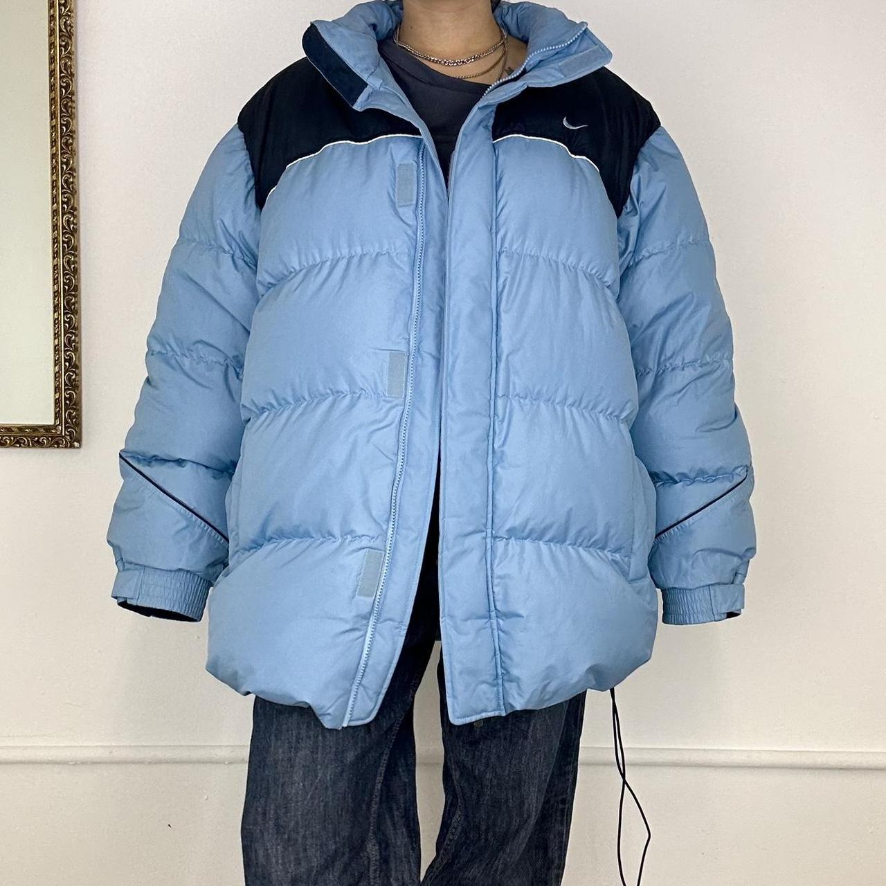 nike blue two tone puffer jacket