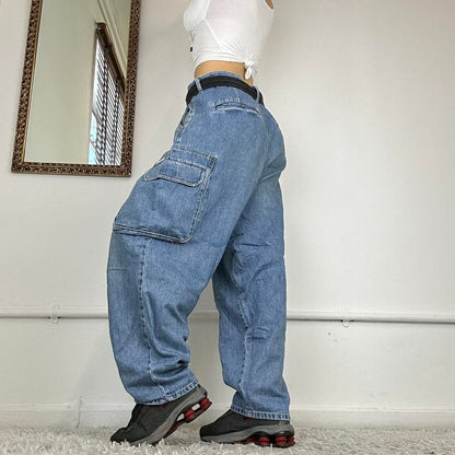 wide leg 90's baggy cargo jeans