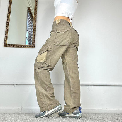 00's checkered cargo trousers