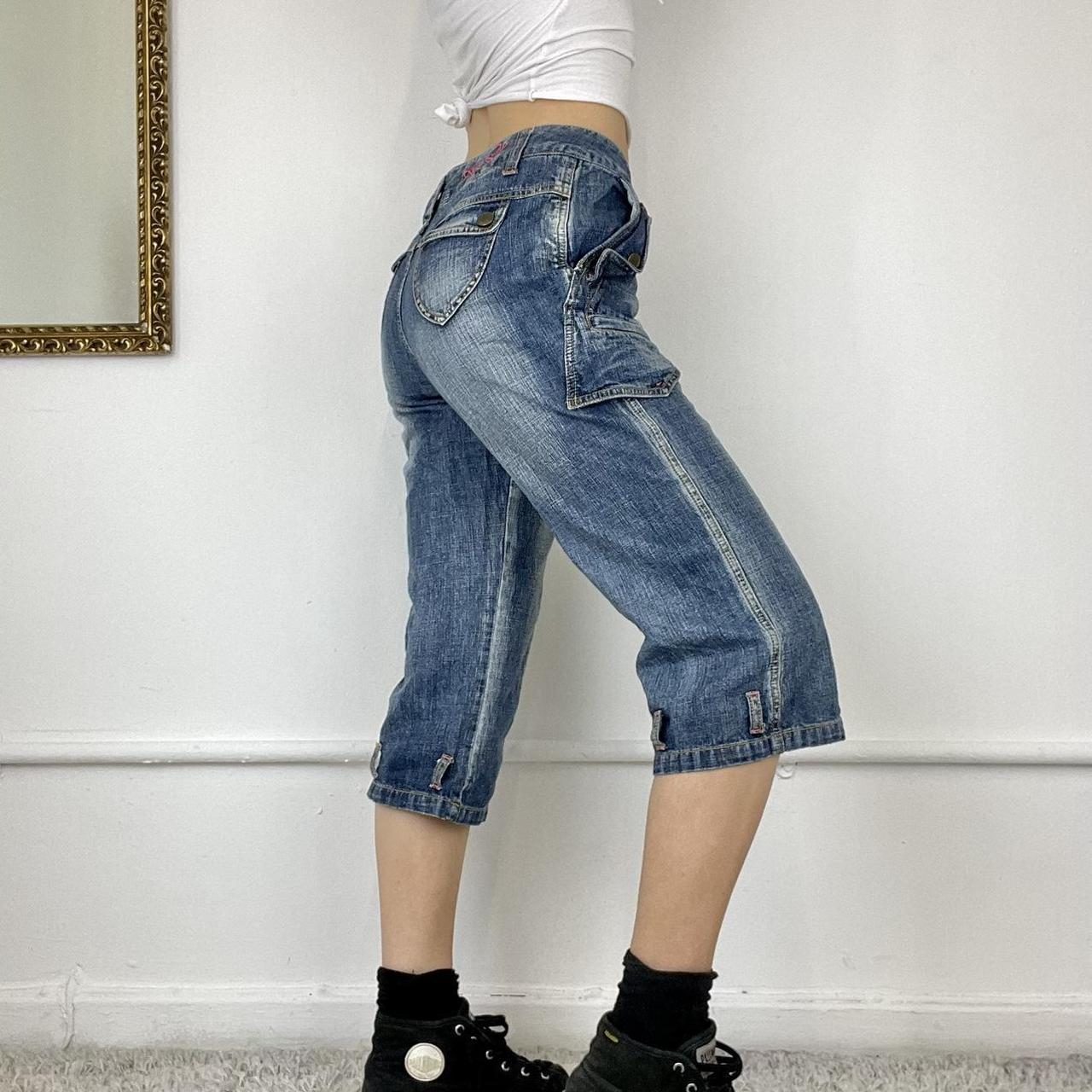 2000's long denim shorts