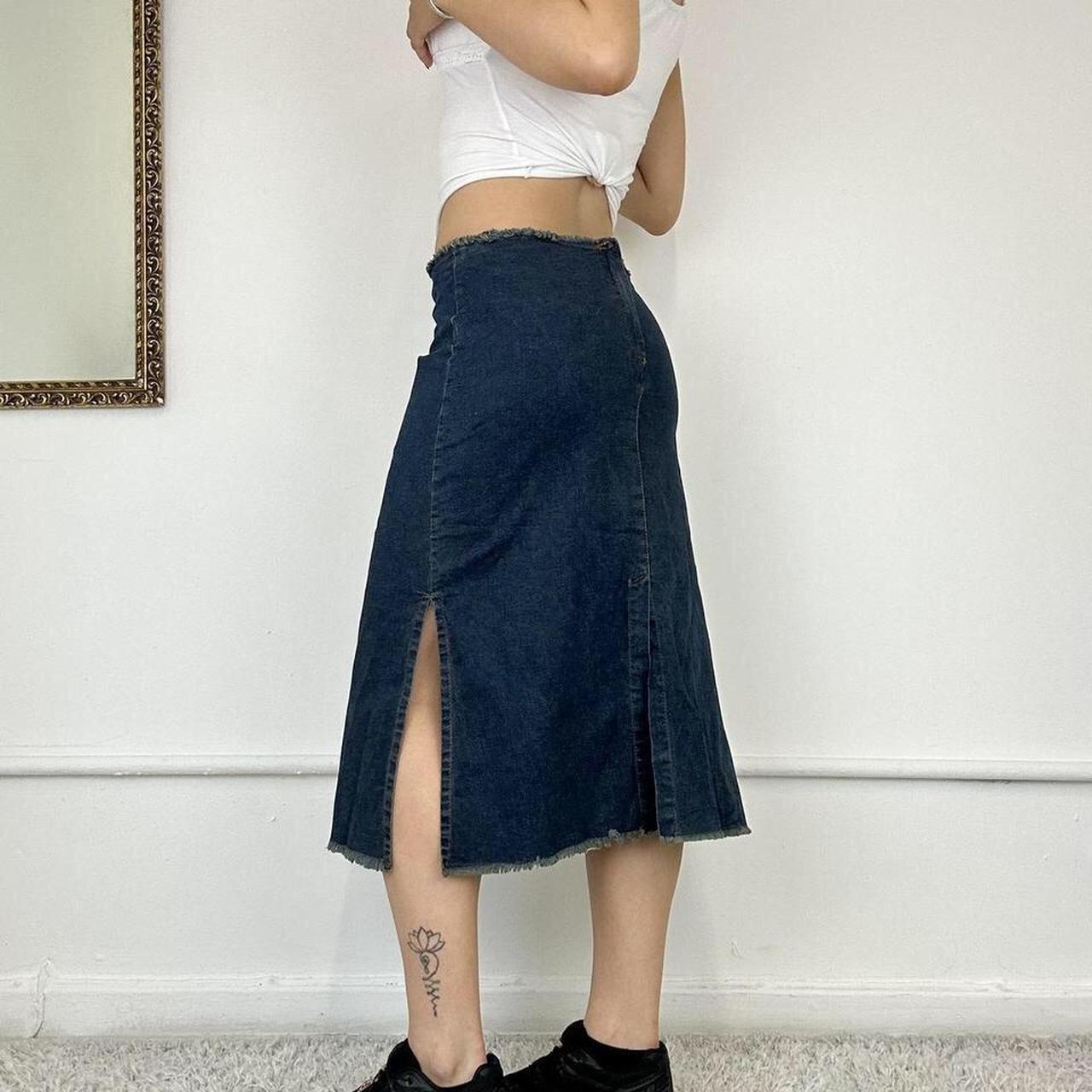 2000s denim midi skirt