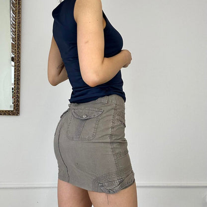 brown cargo combat mini skirt