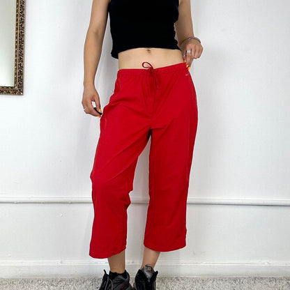 red nike capri trousers