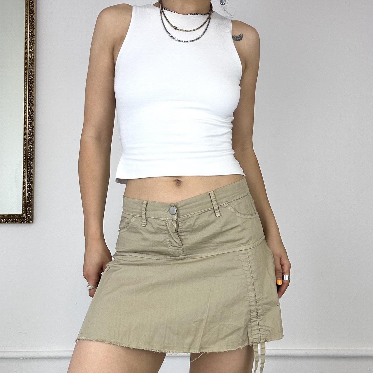 khaki mini combat skirt