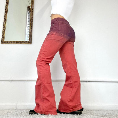 flared ombre trousers