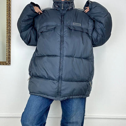 vintage navy puffer jacket