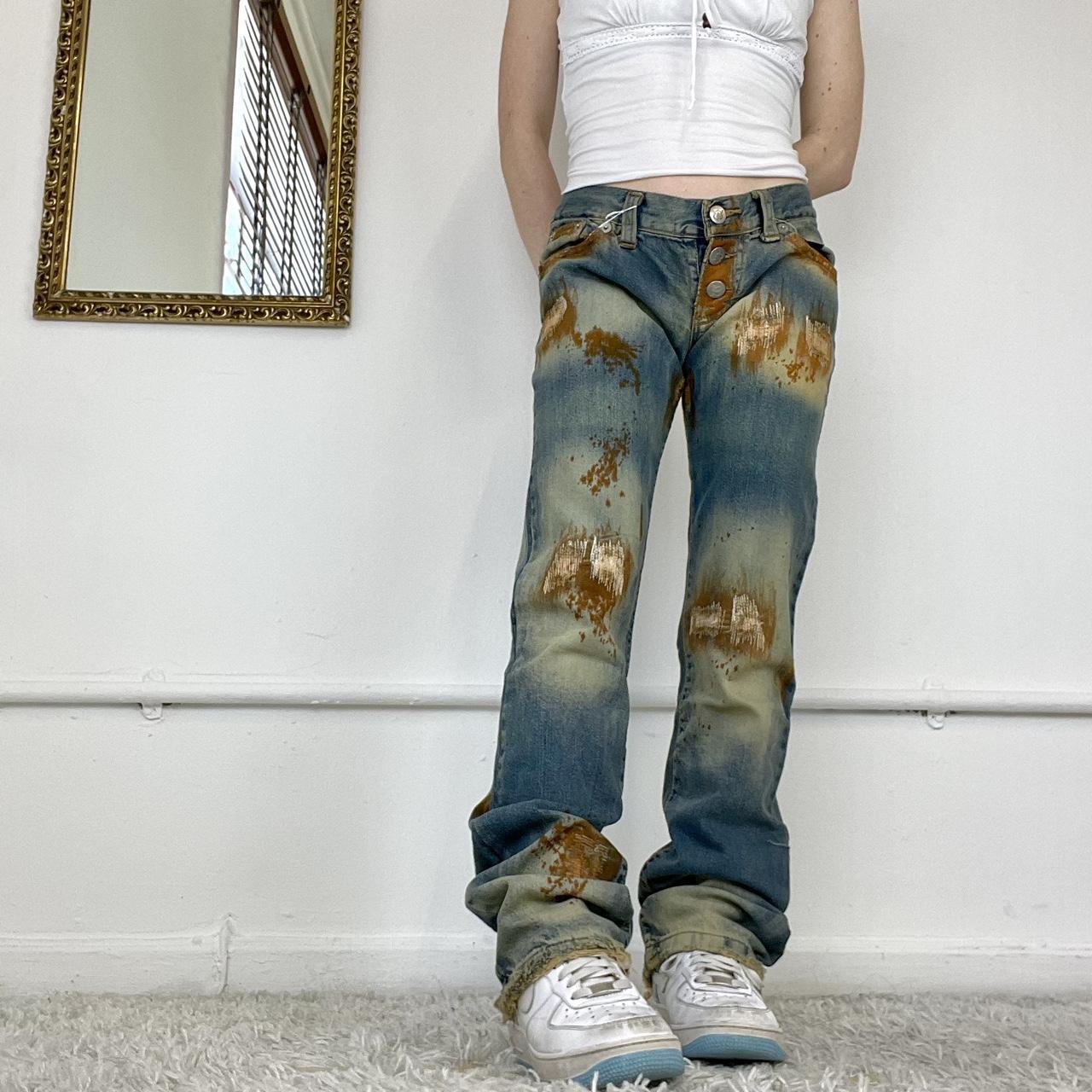 y2k flared leg cargo jeans