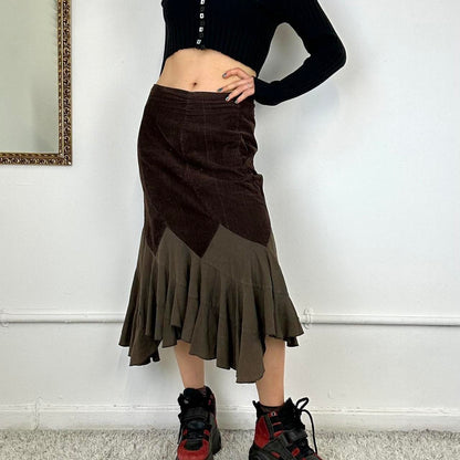 asymmetric midi skirt