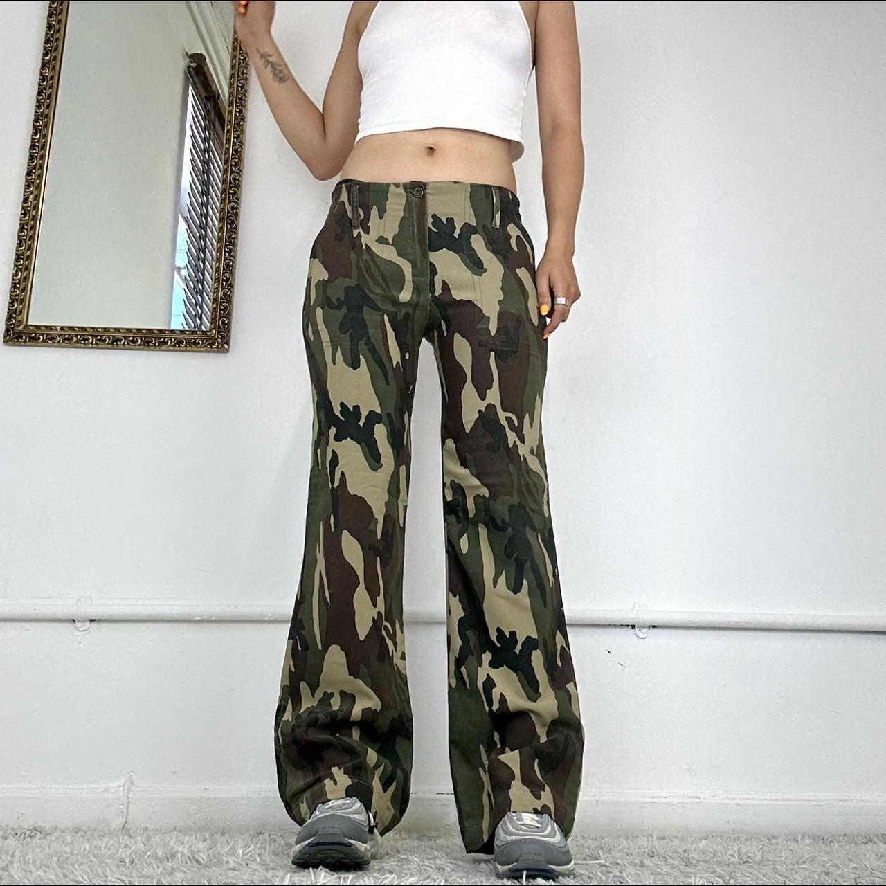 2000's flared camo trousers