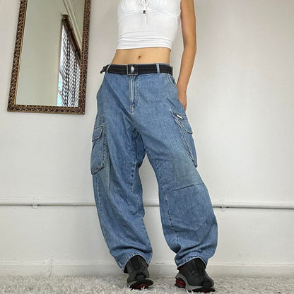 wide leg 90's baggy cargo jeans