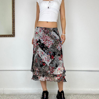 italian vintage mesh midi skirt